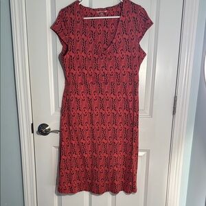 Toad & Co orange and brown dress size large